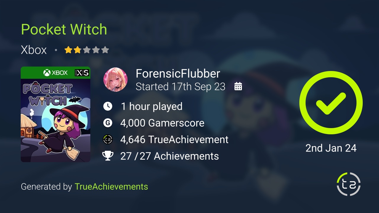 Pocket Witch achievement summary